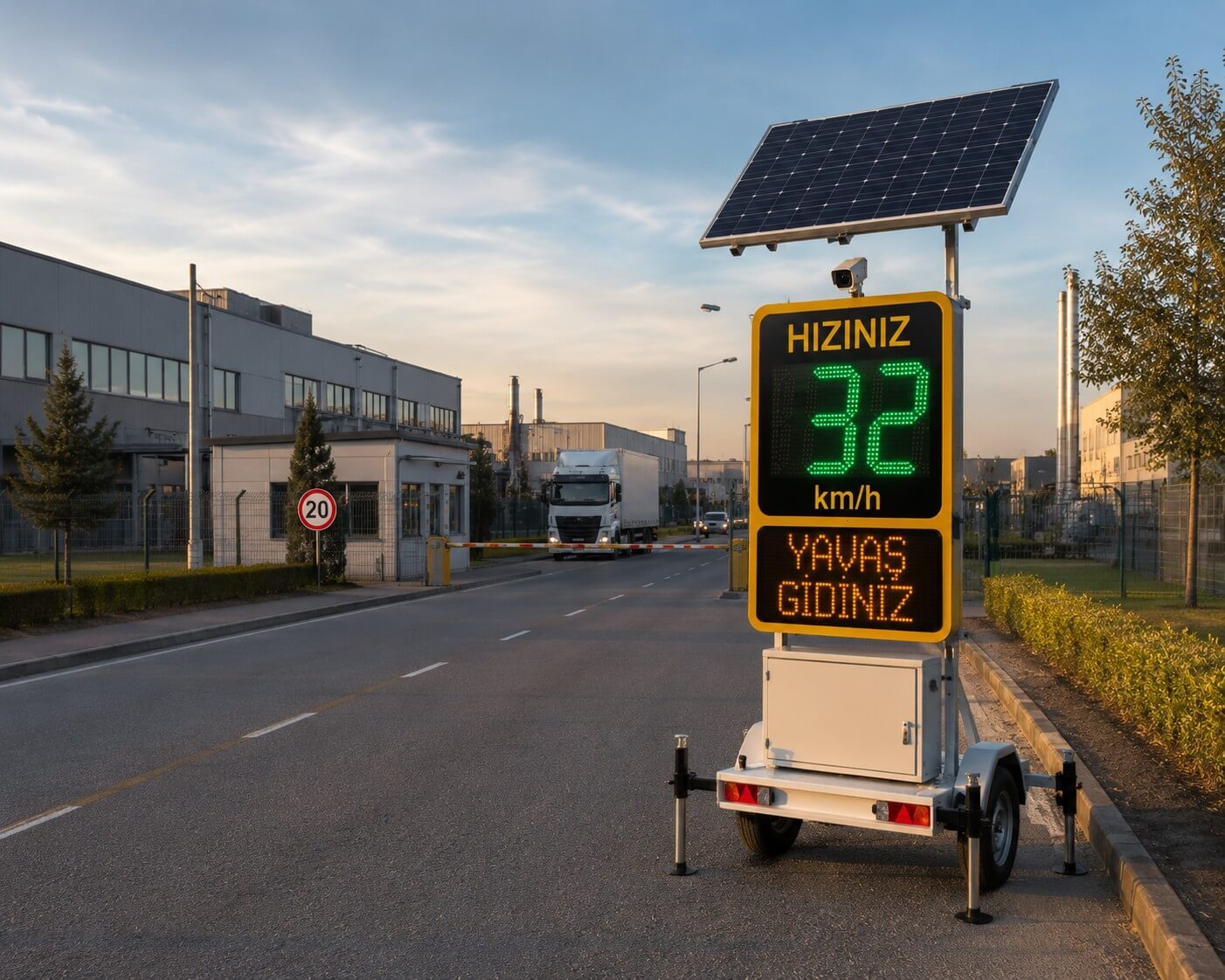 Güneş Panelli Radar Cihazı ve Araç Hız Ölçüm Göstergesi
